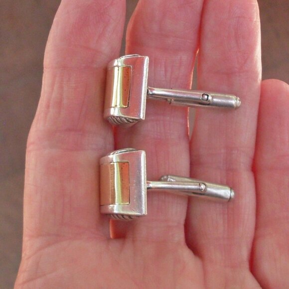 Retired David Yurman Cable Classic Cufflinks - 18K/925 - Gift Boxed - Picture 5 of 8